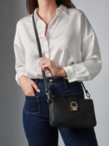 Shoulder Bag Equestre Leather Etrier Black equestre EEQT0143-vue-porte