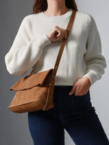 Sac Bandoulire Cavalier Nubuck Cuir Etrier Marron cavalier nubuck ECAN135M-vue-porte
