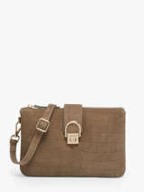 Sac Bandoulire Equestre Croco Cuir Etrier Marron equestre croco EECQ0143